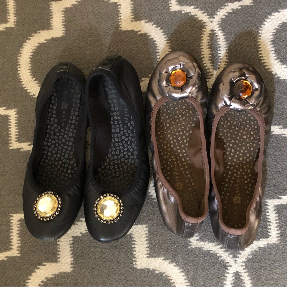 2 pairs Lindsay Phillips ballet flats shoes